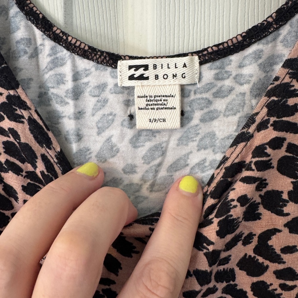 NWT billabong Leopard Print bodycon Dress sz S - Picture 3 of 4